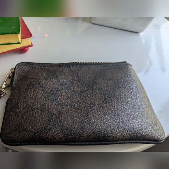 Coach Signature East West Dark Brown Crossbody Leather Bag. - Picture 11 of 14